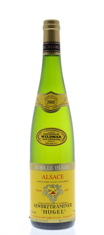 Hugel Gewurztraminer Jubilee 2009 Front Bottle Shot