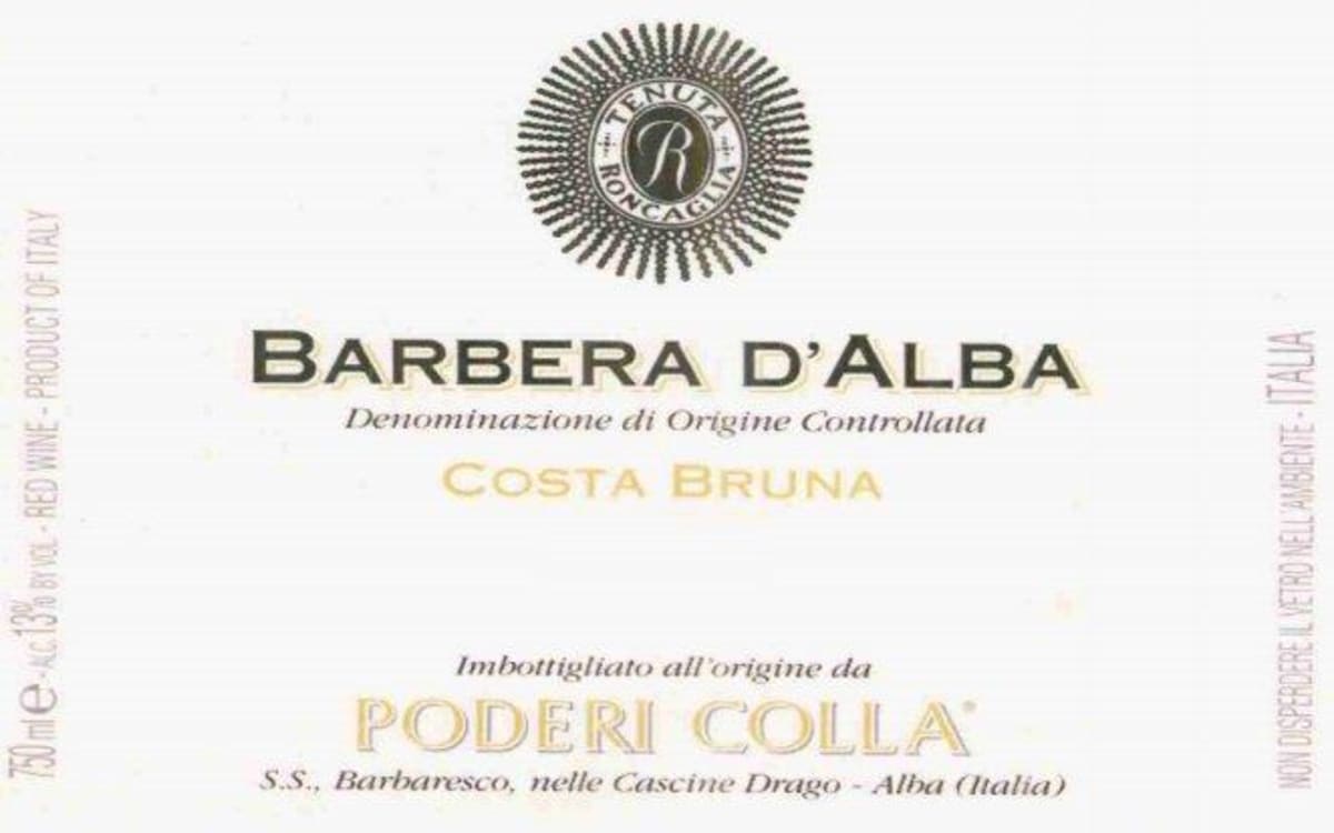 Poderi Colla Costa Bruna Barbera d'Alba 2010 Front Label