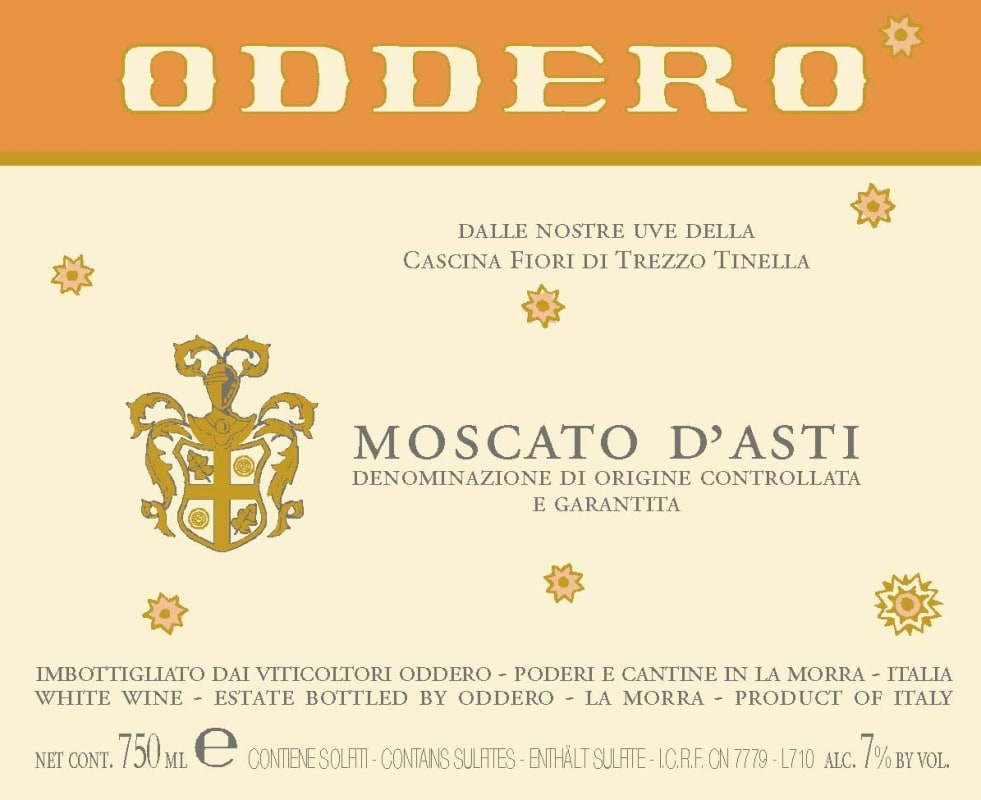 Oddero Moscato d'Asti Cascina Fiori 2015 Front Label