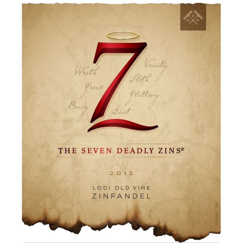 Michael David Winery 7 Deadly Zins Zinfandel (375ML half-bottle) 2012 Front Label