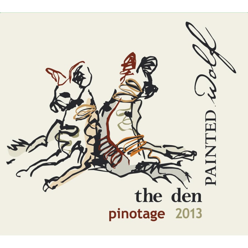 Painted Wolf The Den Pinotage 2013 Front Label