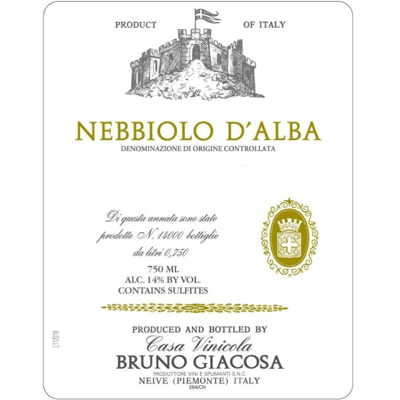 Bruno Giacosa Nebbiolo d'Alba 2013 Front Label