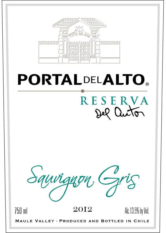 Portal del Alto Reserva Sauvignon Gris 2012 Front Label