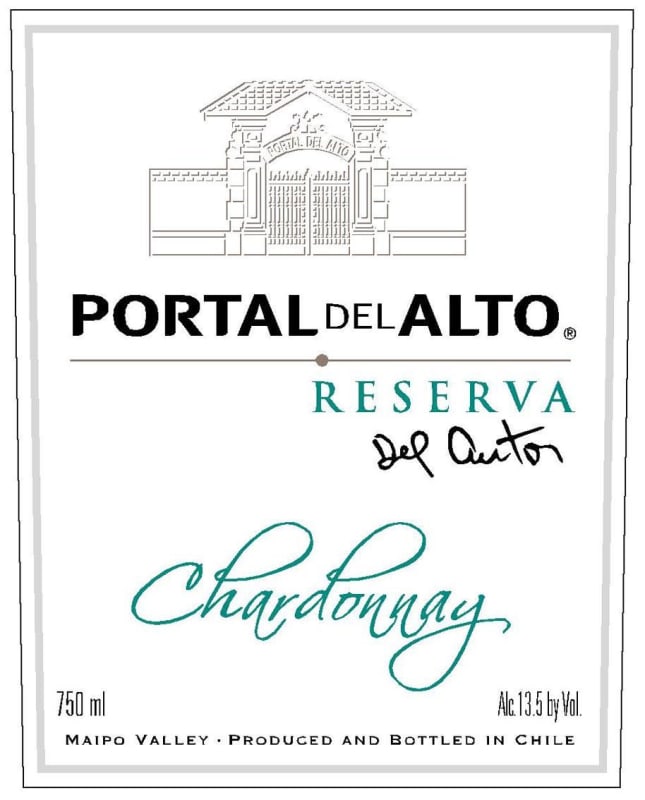 Portal del Alto Reserva Chardonnay 2012 Front Label