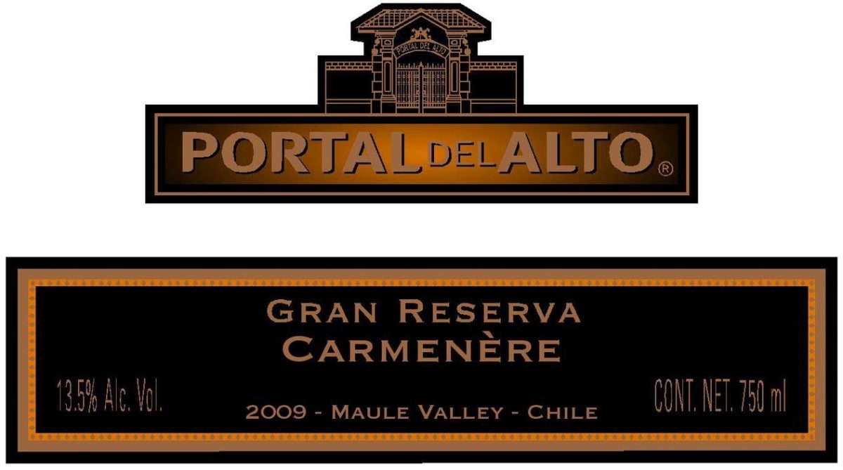 Portal del Alto Gran Reserva Carmenere 2009 Front Label
