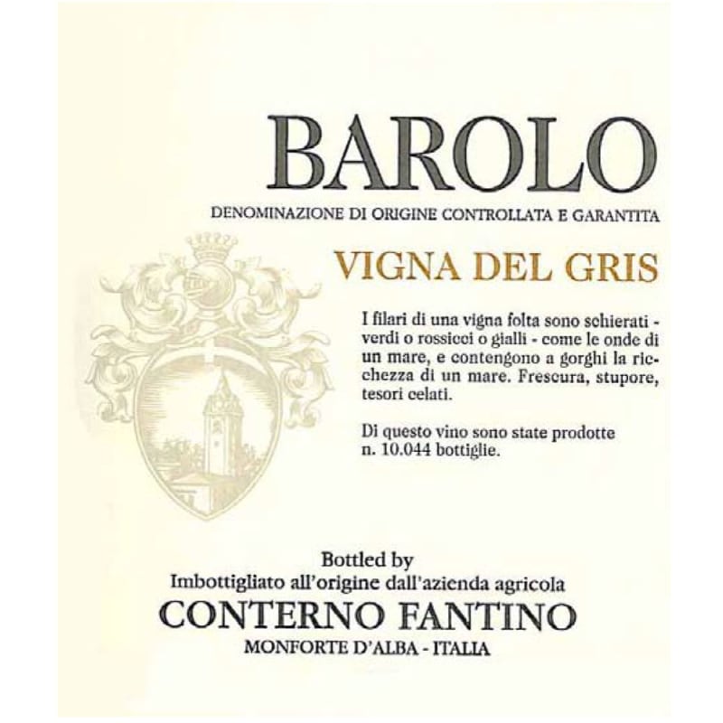 Conterno Fantino Barolo Vigna del Gris 2010 Front Label
