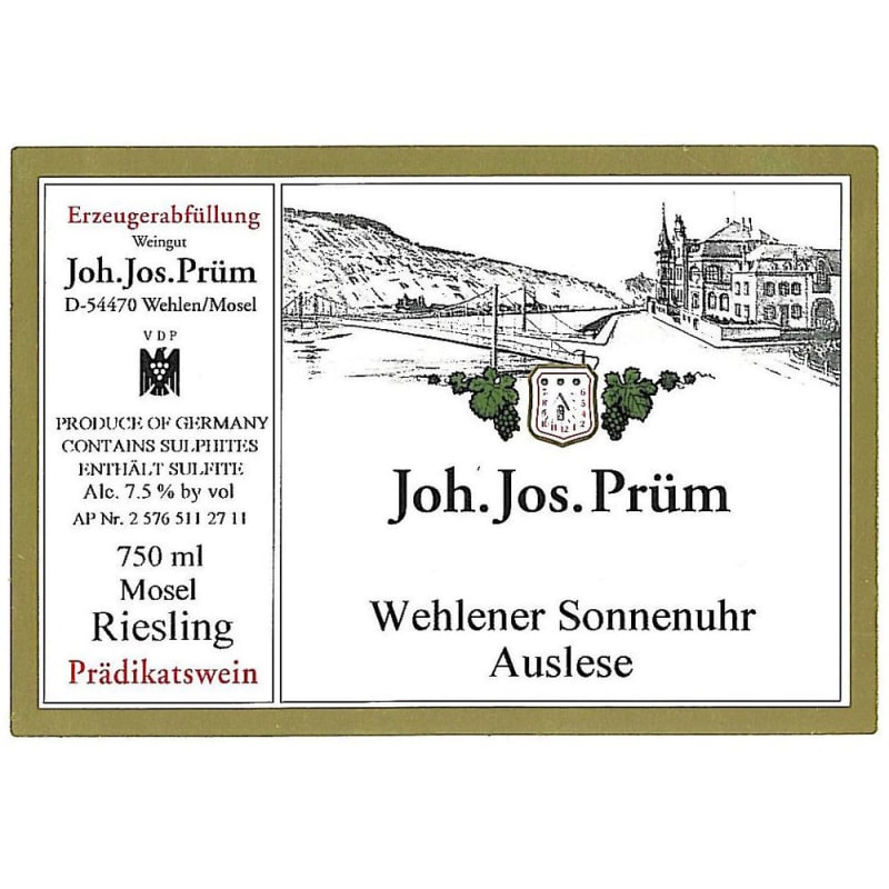Joh. Jos. Prüm Wehlener Sonnenuhr Riesling Auslese 2014 Front Label