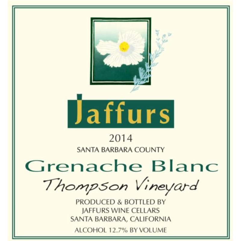 Jaffurs Grenache Blanc 2014 Front Label
