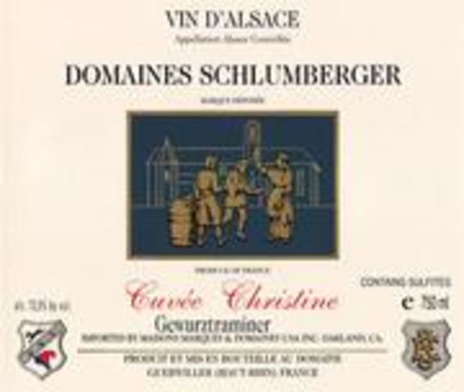 Domaines Schlumberger Cuvee Christine VT Gewurztraminer 1996 Front Label