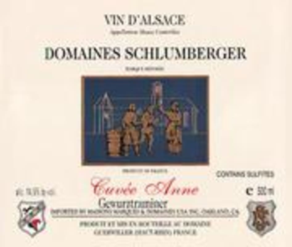 Domaines Schlumberger Cuvee Anne Gewurztraminer 1988 Front Label