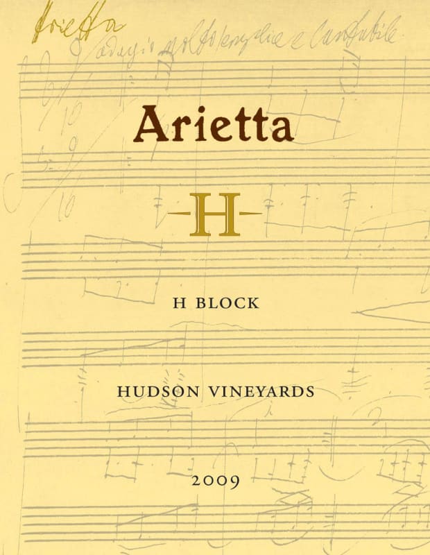 Arietta H Block Hudson Vineyards Red Blend 2009 Front Label