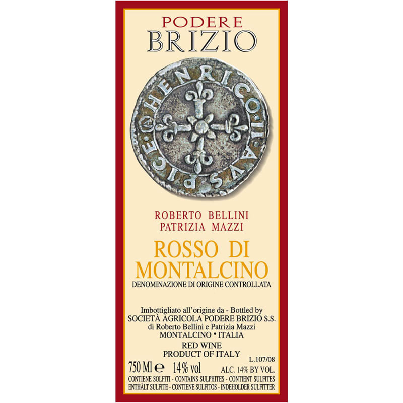 Podere Brizio Rosso di Montalcino 2013 Front Label