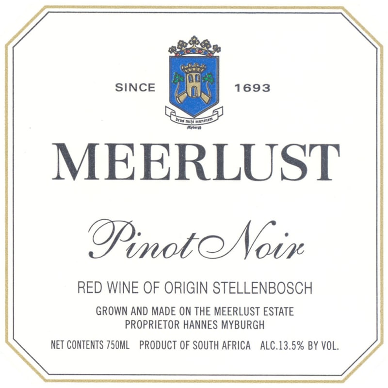 Meerlust Pinot Noir 2011 Front Label