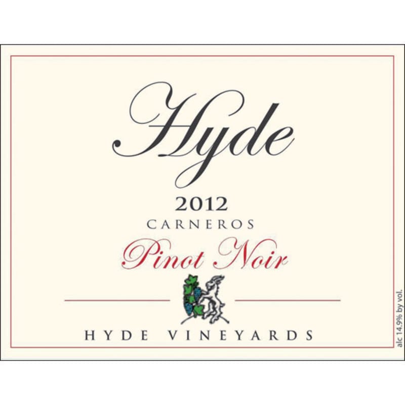 Hyde Estate Winery Pinot Noir 2012 Front Label