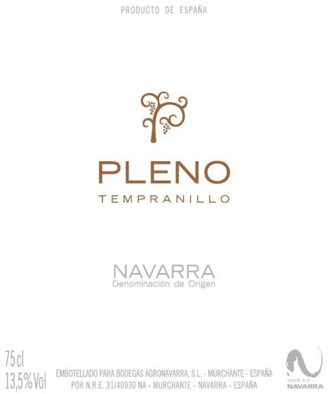 Principe de Viana Pleno Tempranillo 2013 Front Label