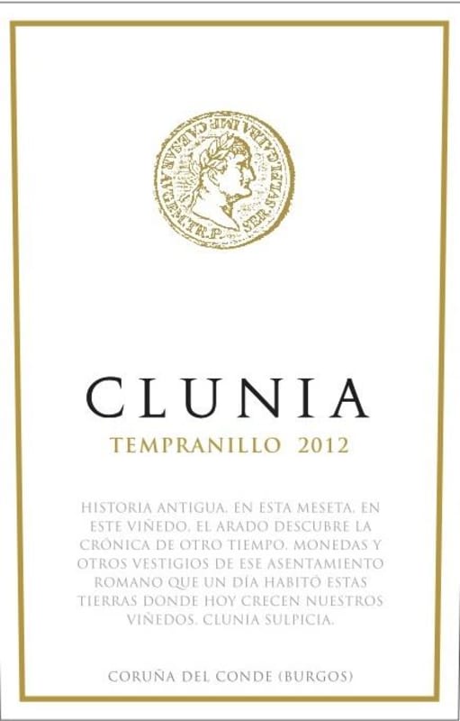 Principe de Viana Clunia Tempranillo 2012 Front Label