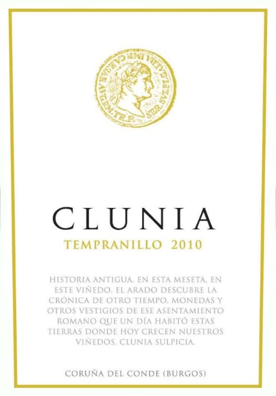 Principe de Viana Clunia Tempranillo 2010 Front Label