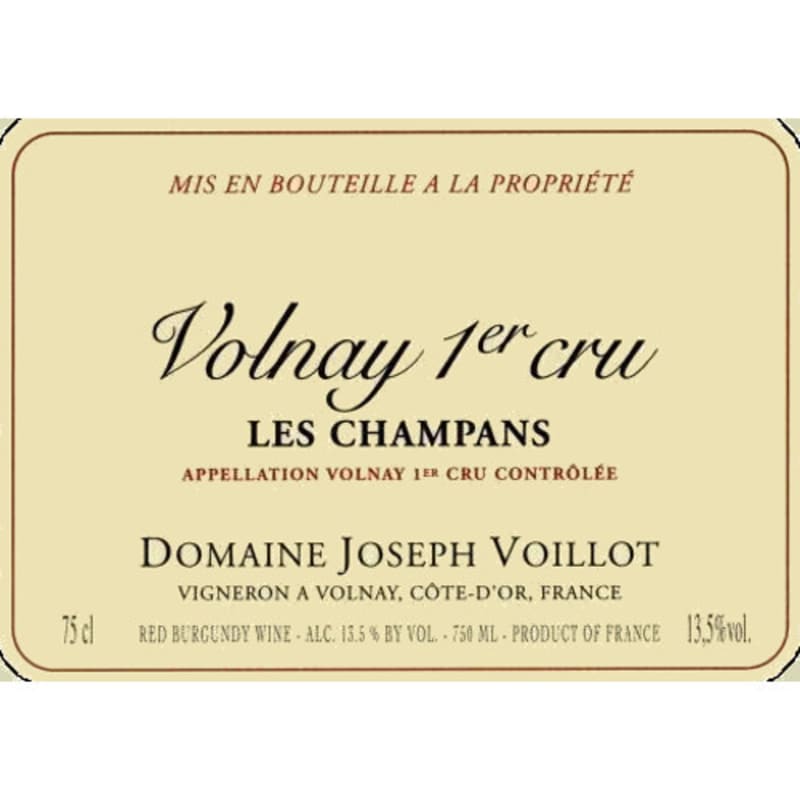 Domaine Joseph Voillot Volnay Premier Cru Les Champans 2012 Front Label