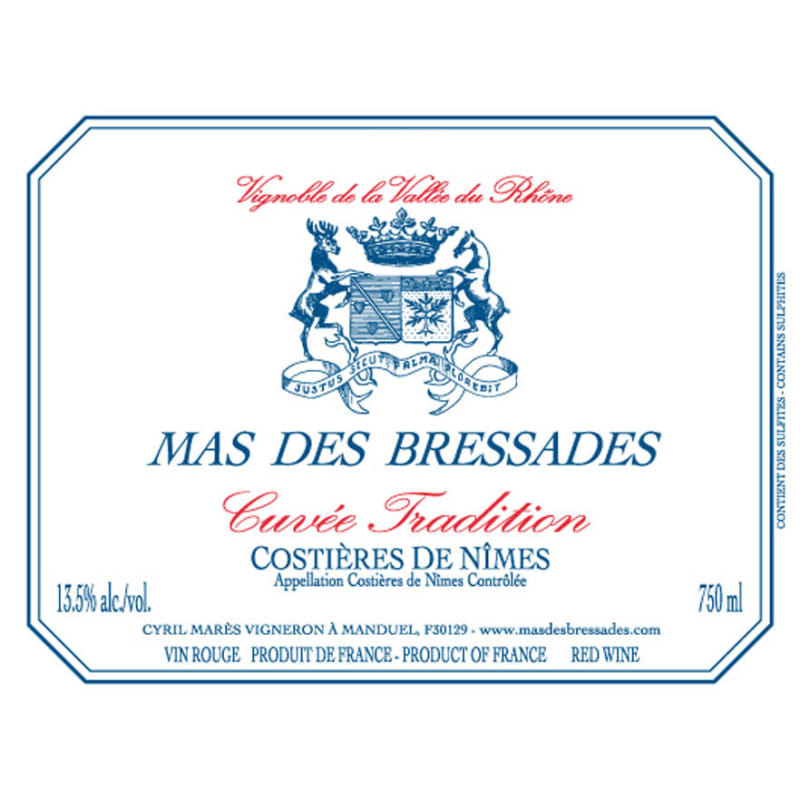Mas de Bressades Cuvee Tradition Syrah/Grenache 2014 Front Label