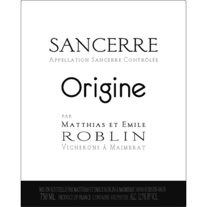 Matthias et Emile Roblin Sancerre 2013 Front Label