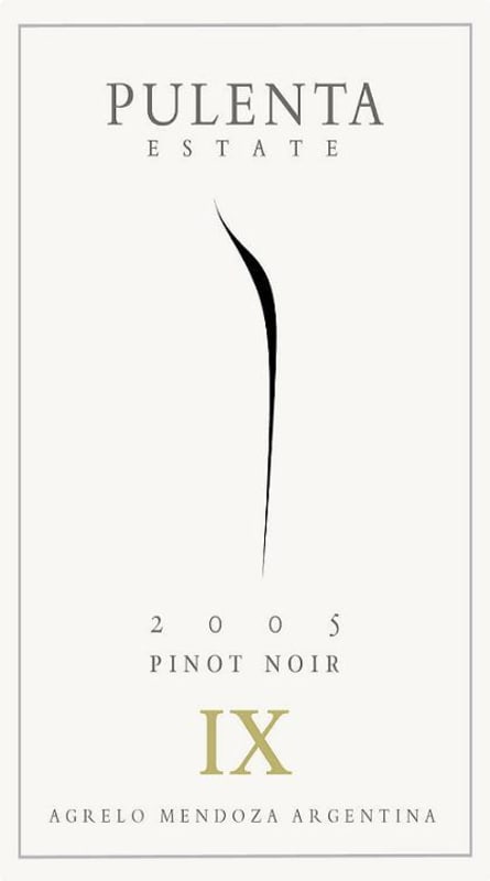 Pulenta IX Pinot Noir 2005 Front Label
