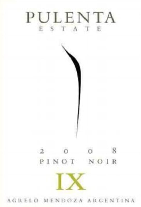 Pulenta IX Pinot Noir 2008 Front Label