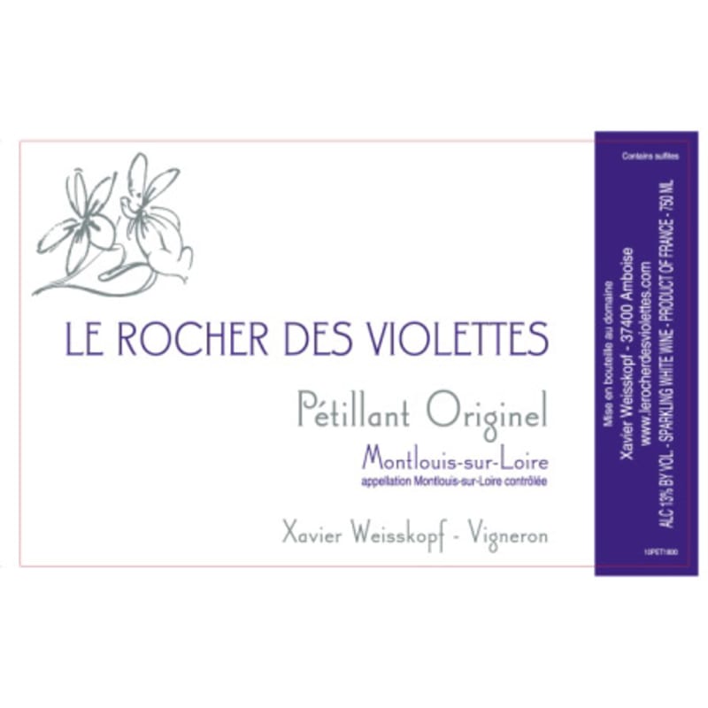 Le Rocher des Violettes Petillant Original 2013 Front Label