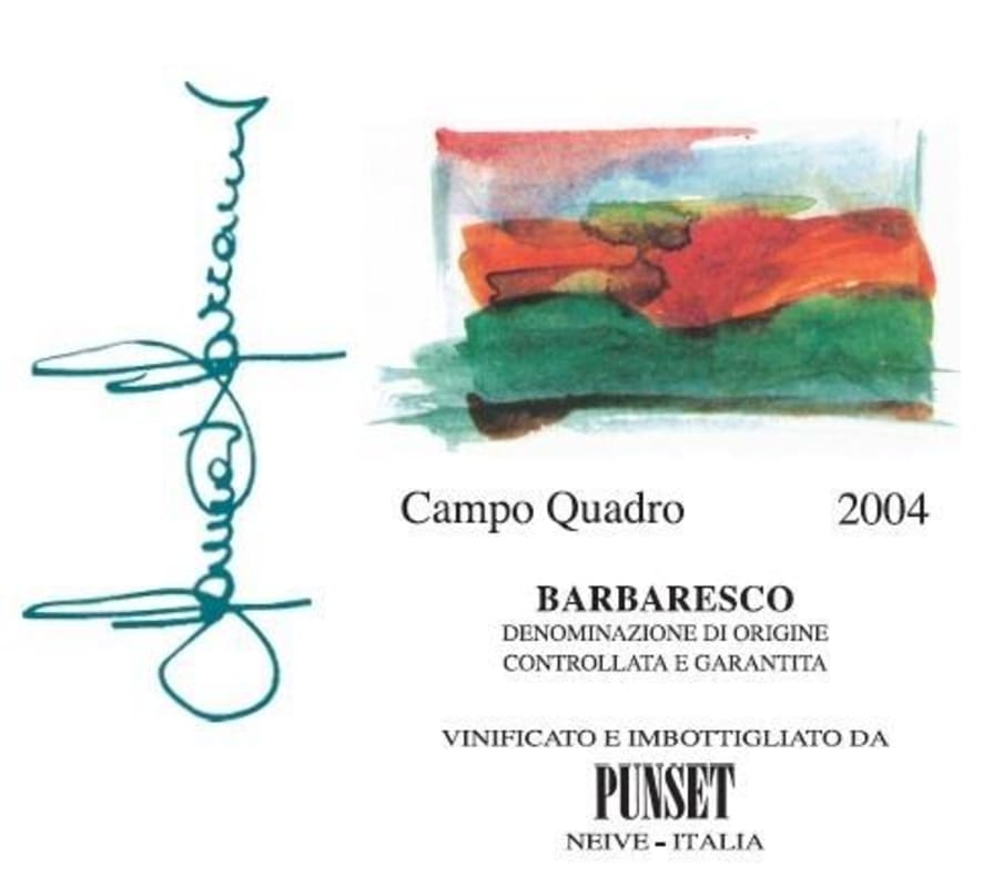 Punset Campo Quadro Barbaresco 2004 Front Label