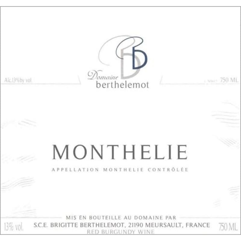 Domaine Berthelemot Monthelie Rouge 2012 Front Label