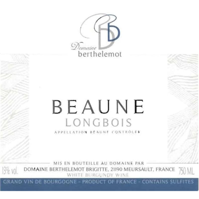 Domaine Berthelemot Beaune Longbois Blanc 2013 Front Label