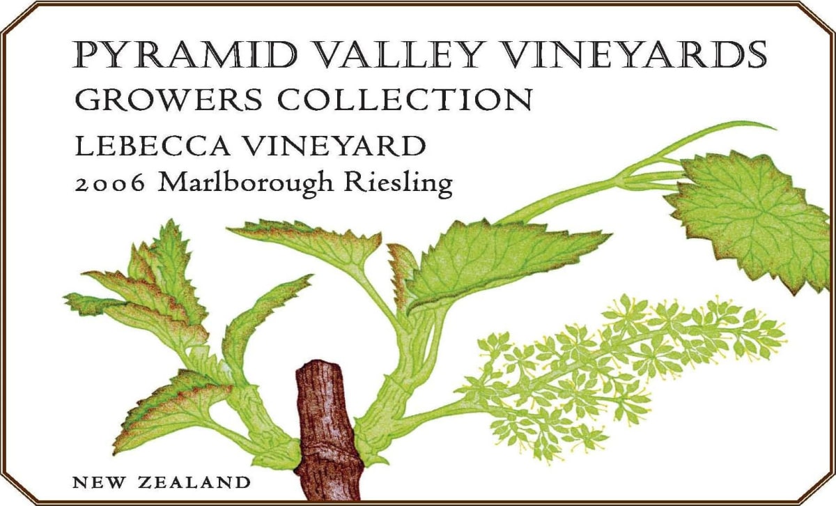 Pyramid Valley Lebecca Vineyard Riesling 2006 Front Label