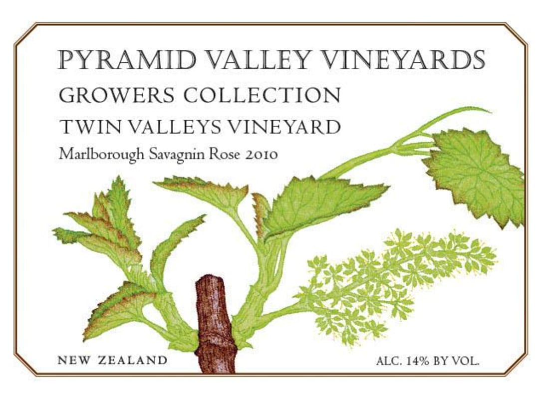 Pyramid Valley Twin Valley Vineyard Savagnin Rose 2010 Front Label