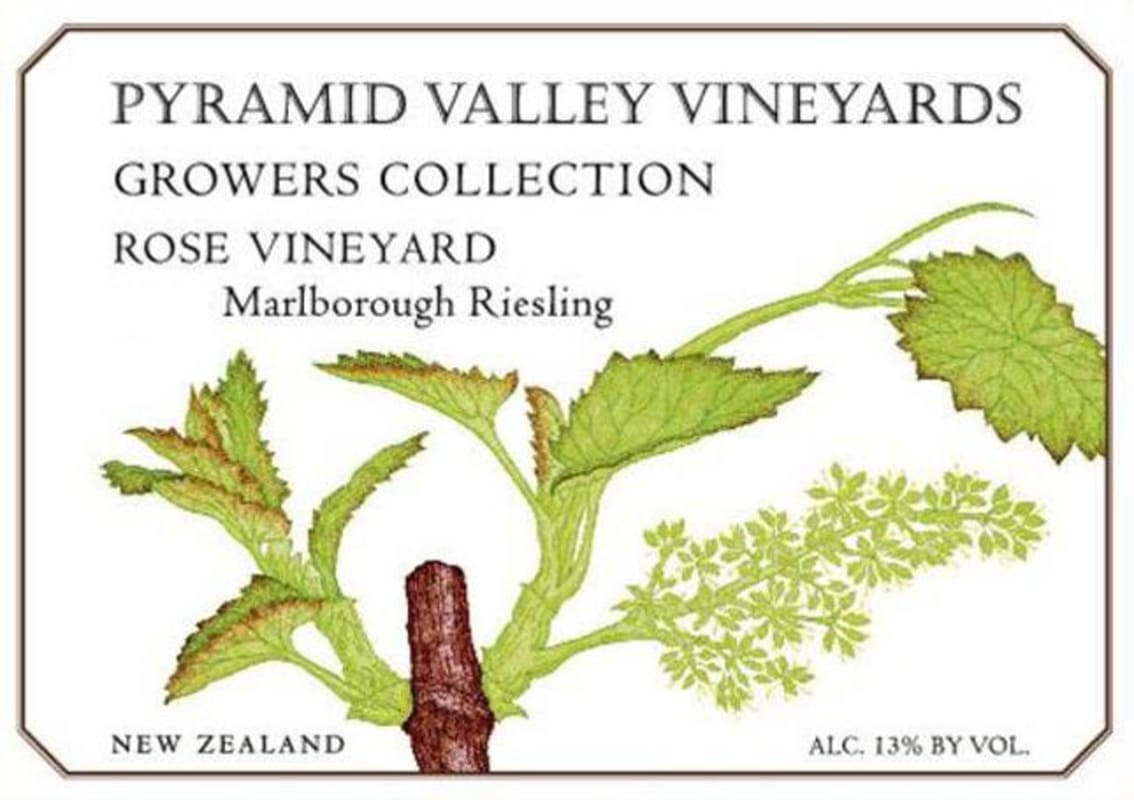 Pyramid Valley Rose Vineyard Late Harvest Riesling 2009 Front Label