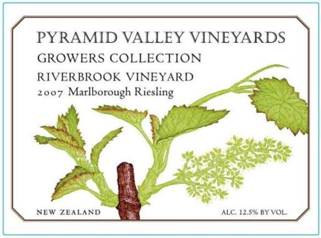 Pyramid Valley Riverbrook Riesling 2007 Front Label