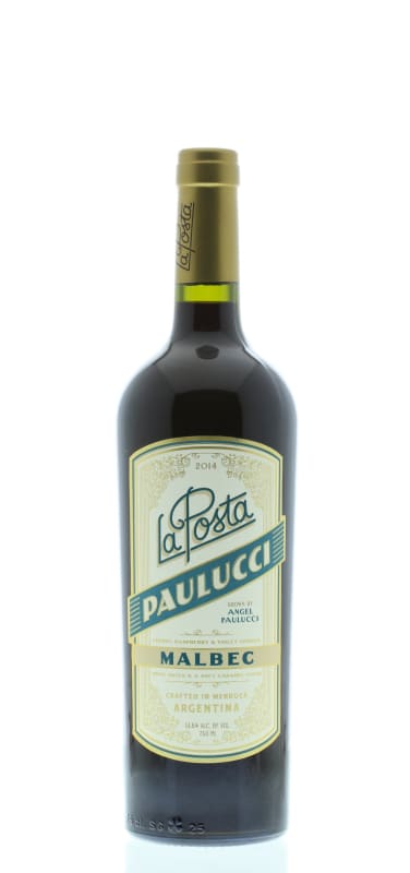 La Posta Paulucci Vineyard Malbec 2014 Front Bottle Shot