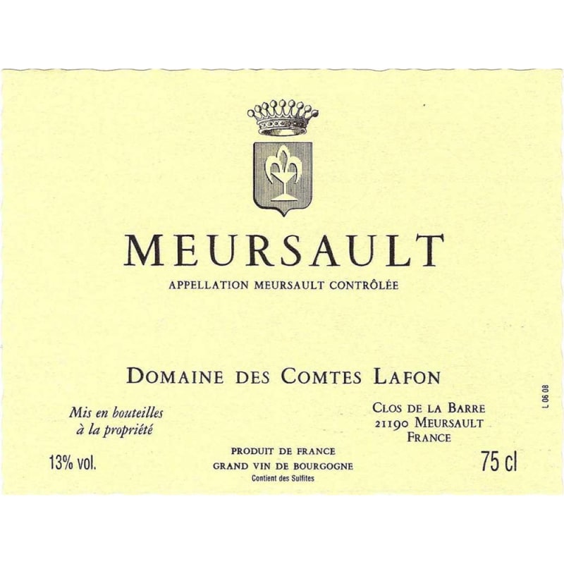 Domaine des Comtes Lafon Meursault 2009 Front Label