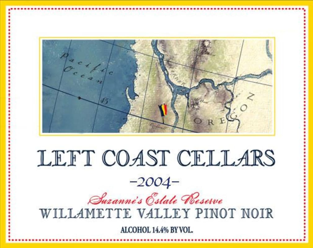 Left Coast Cellars Suzanne's Estate Reserve Pinot Noir 2004 Front Label