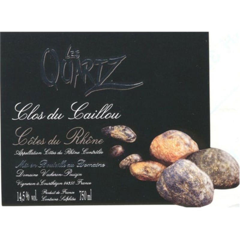 Clos du Caillou Cotes-du-Rhone Les Quartz 2013 Front Label
