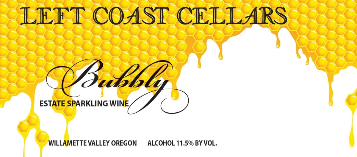 Left Coast Cellars Queen Bee Bubbly 2014 Front Label