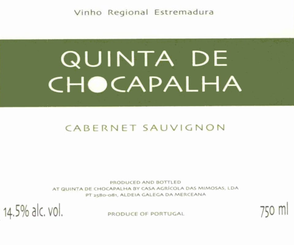 Quinta de Chocapalha Cabernet Sauvignon 2007 Front Label