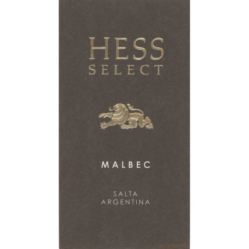 Hess Select Malbec 2012 Front Label