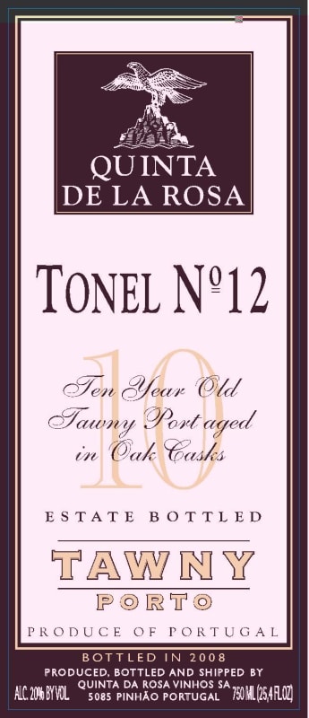 Quinta de la Rosa Tonel No.12 10 Year Old Tawny Port Front Label
