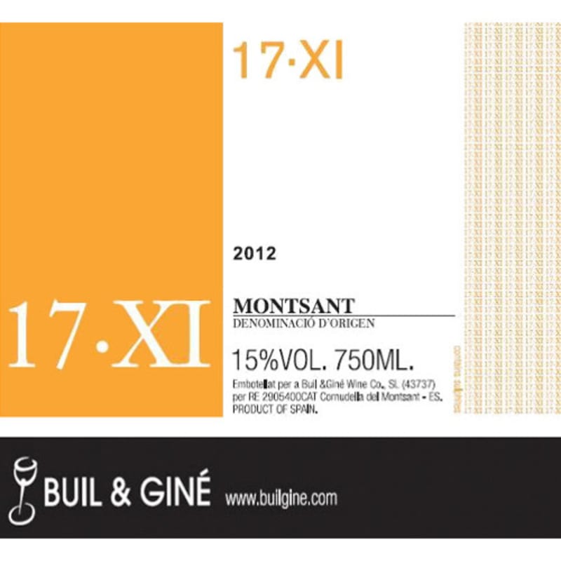 Buil and Gine Montsant 17-XI 2012 Front Label