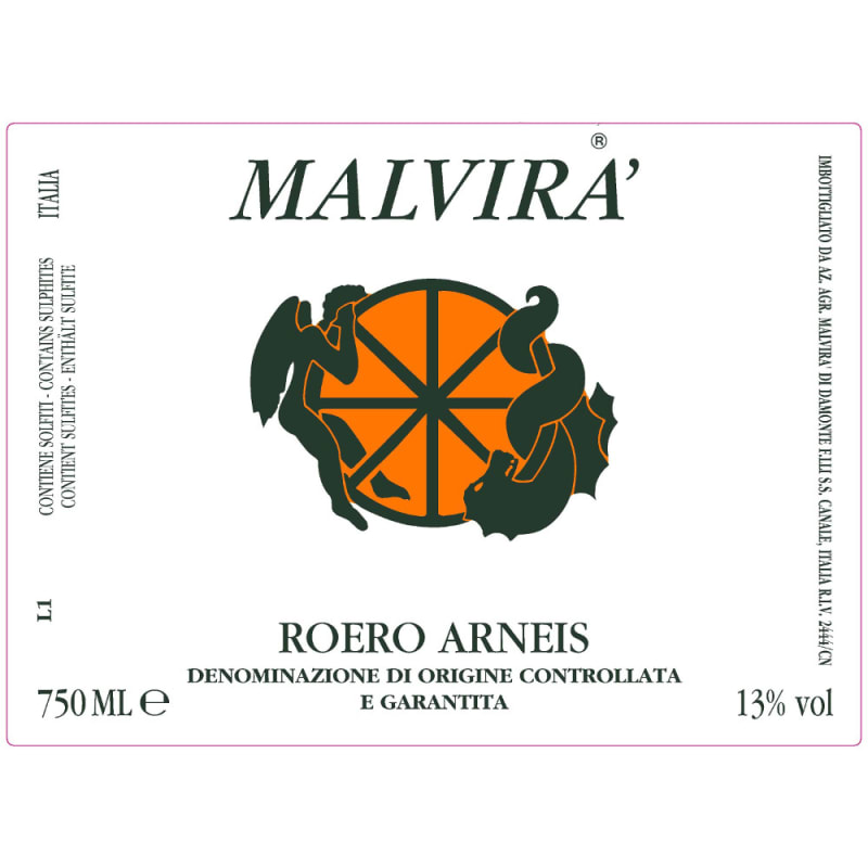Malvira Roero Arneis 2014 Front Label