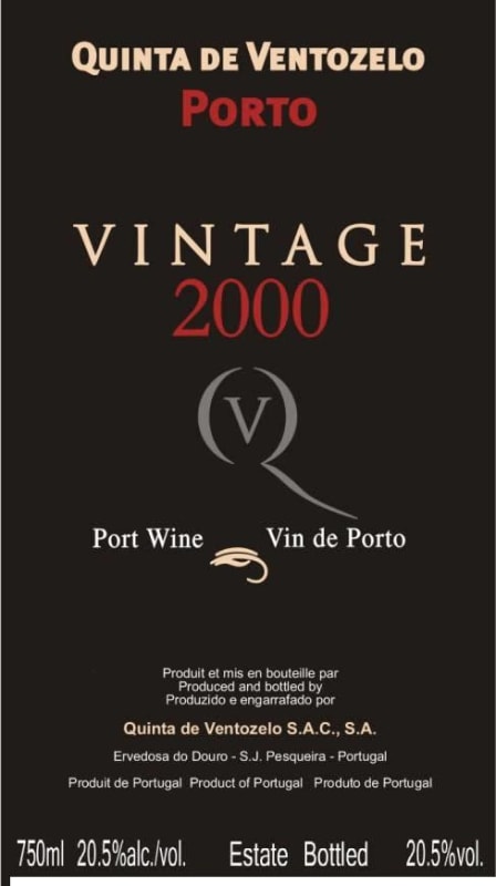 Quinta de Ventozelo Vintage Port 2000 Front Label