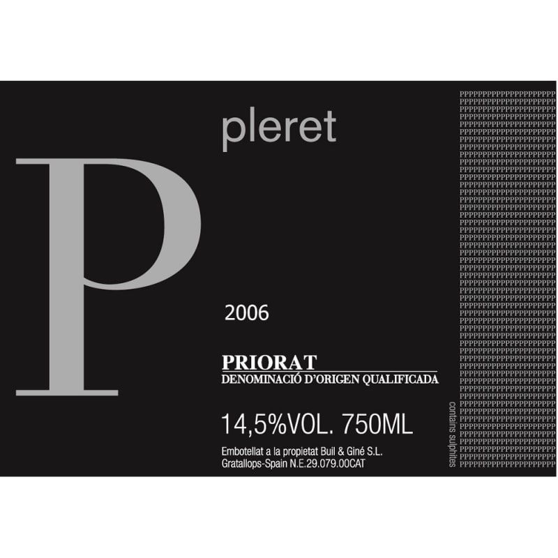 Buil and Gine Priorat Pleret 2006 Front Label