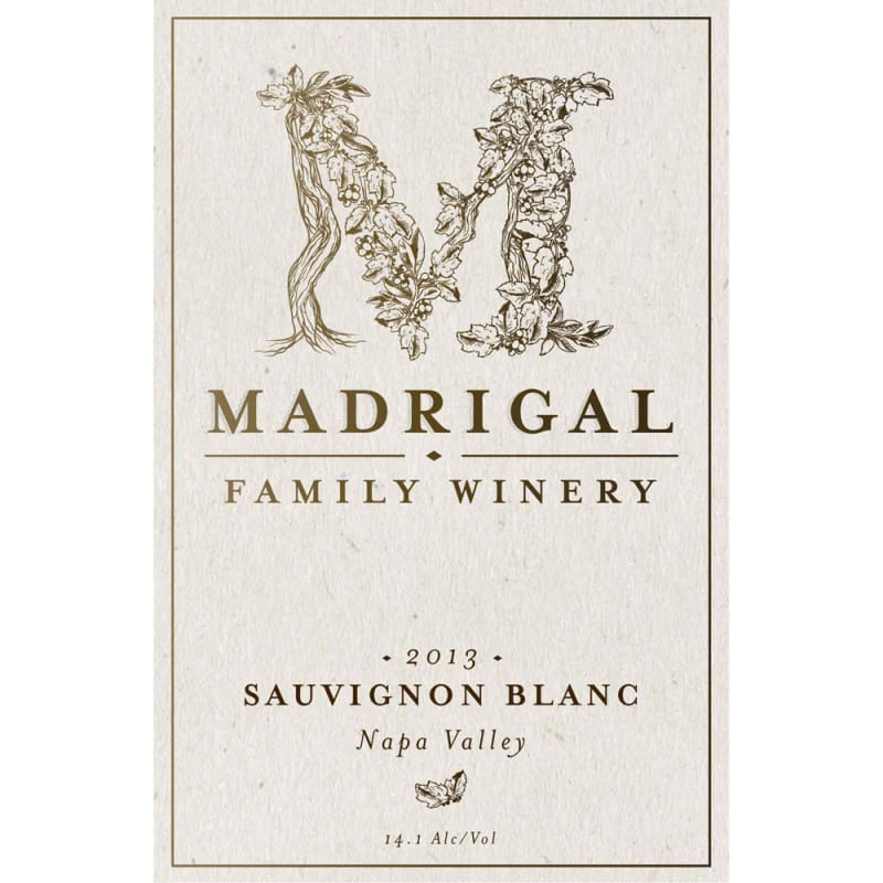 Madrigal Vineyards Sauvignon Blanc 2013 Front Label