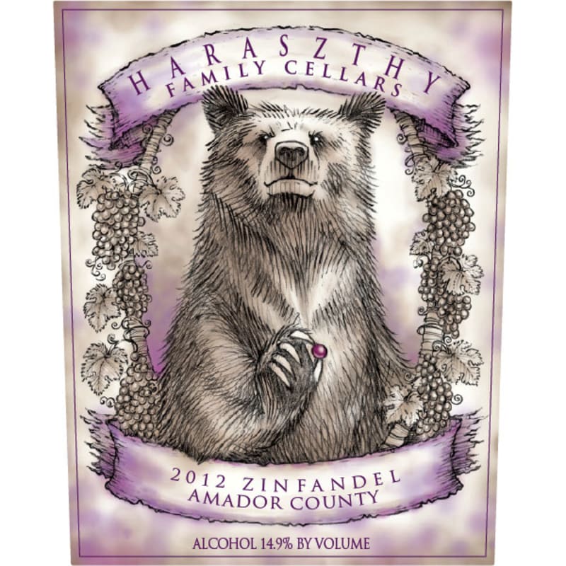 Haraszthy Family Cellars Amador County Zinfandel 2012 Front Label
