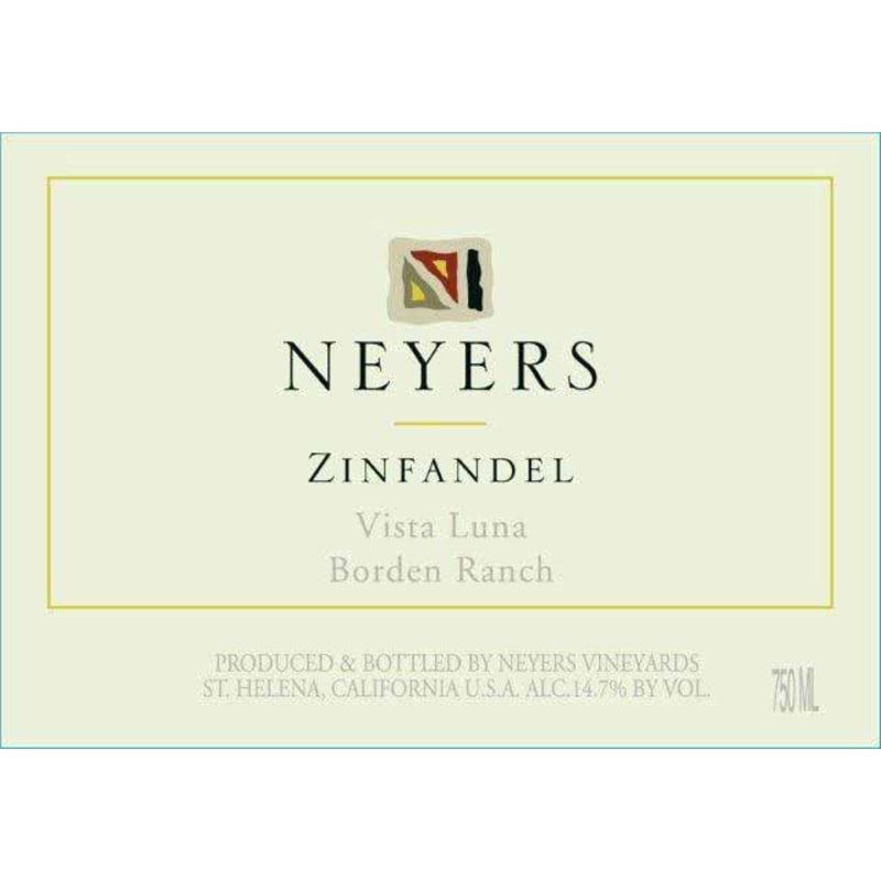 Neyers Vista Luna Zinfandel 2014 Front Label