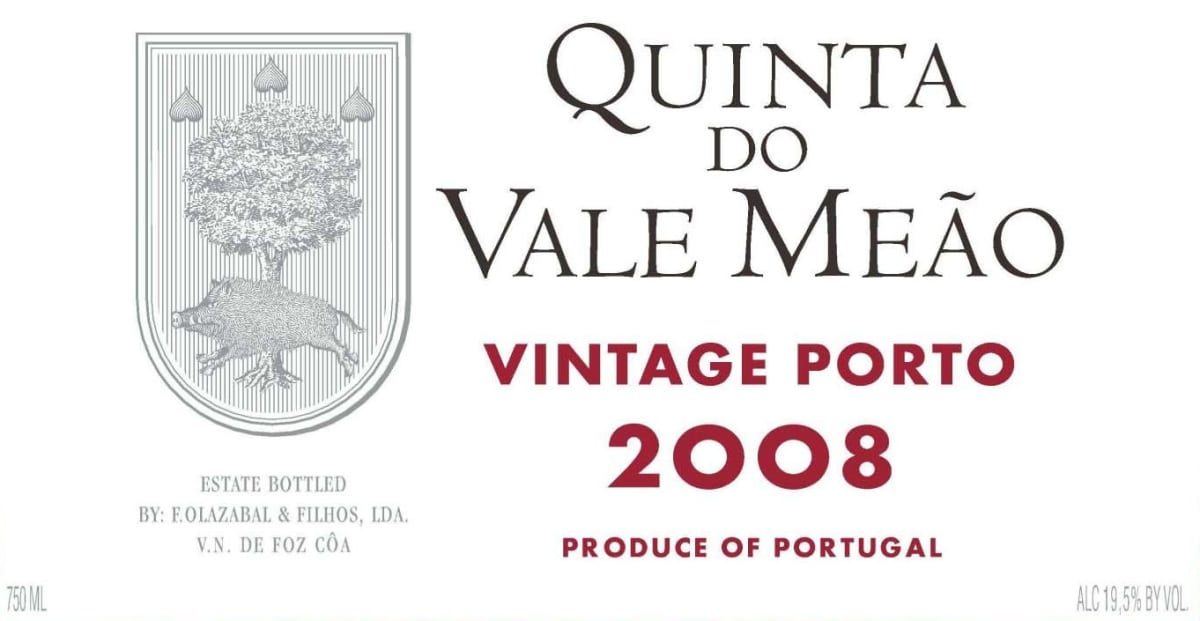 Quinta do Vale Meao Vintage Porto 2008 Front Label